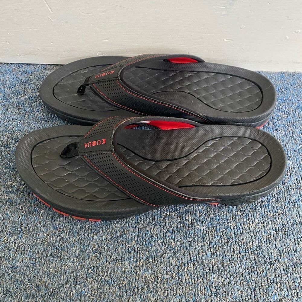 Kubua men size 11 waterproof comfort footbed slipon sandals w/arch support